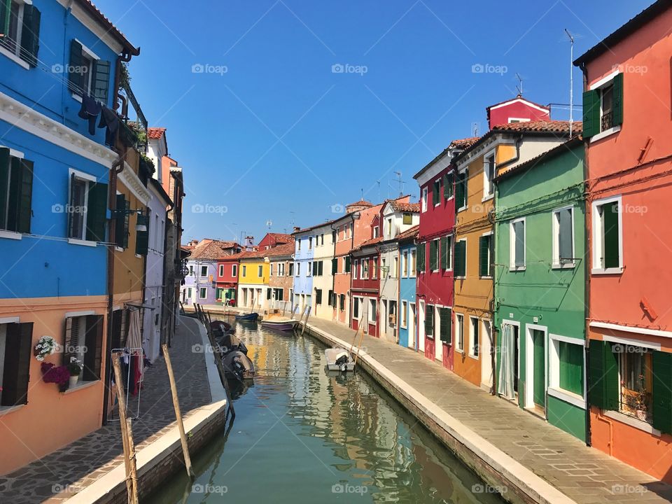 Colorful houses in Burano, Italy 