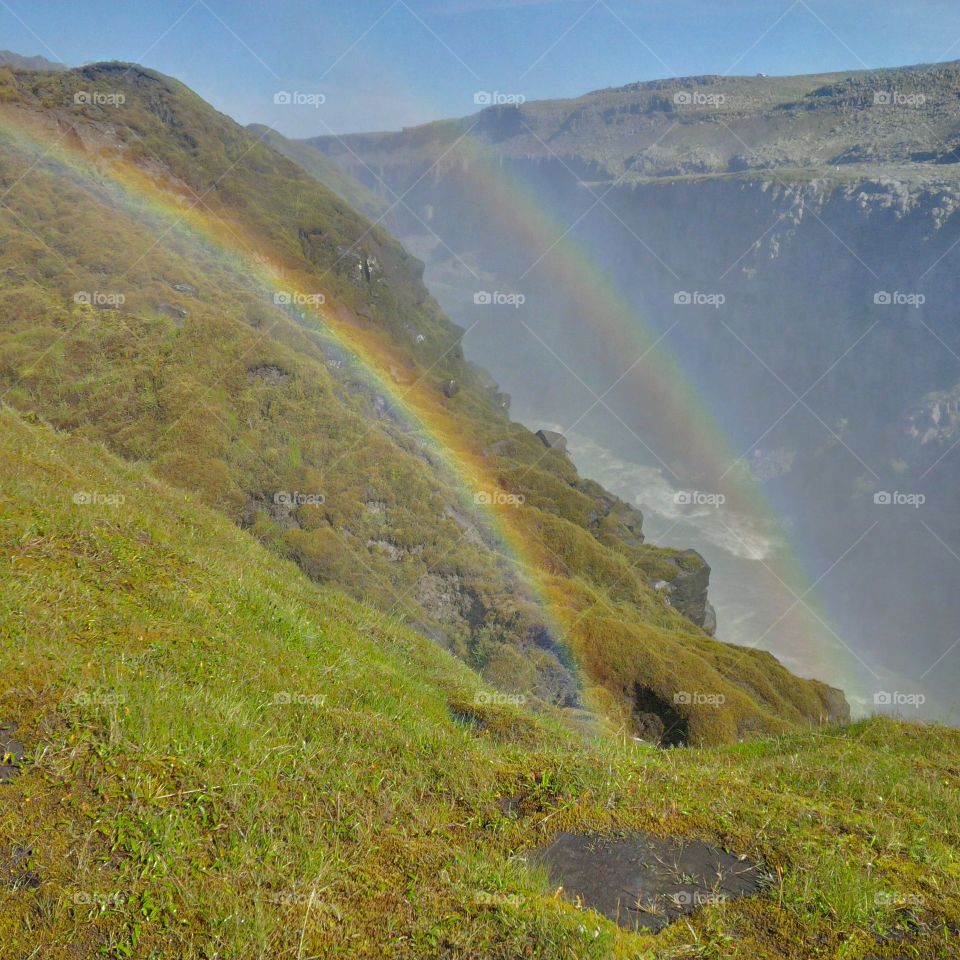 Double Rainbow on the side of a Mountain _ Iceland