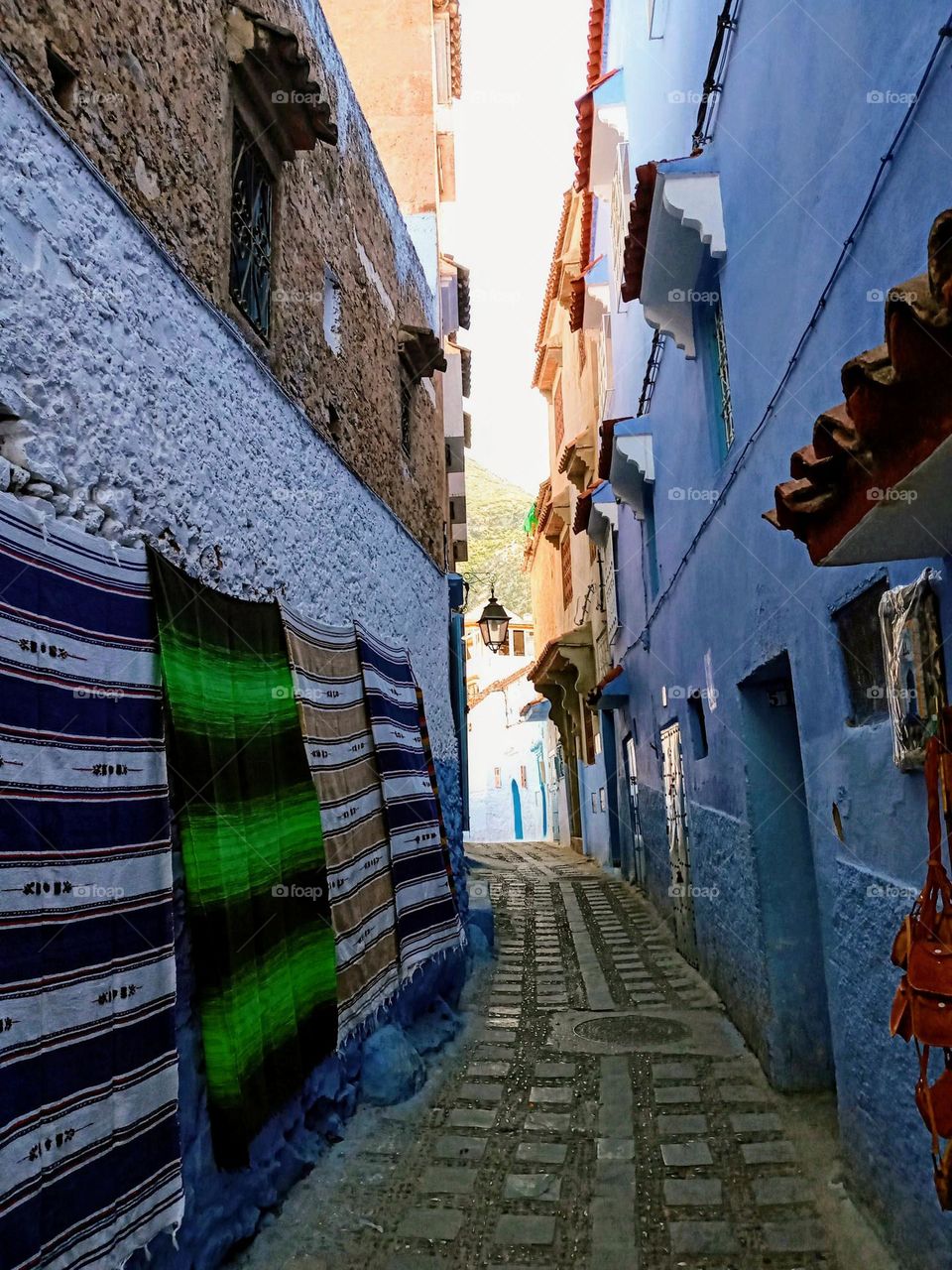 Alleys of chefchaouen city in morocco