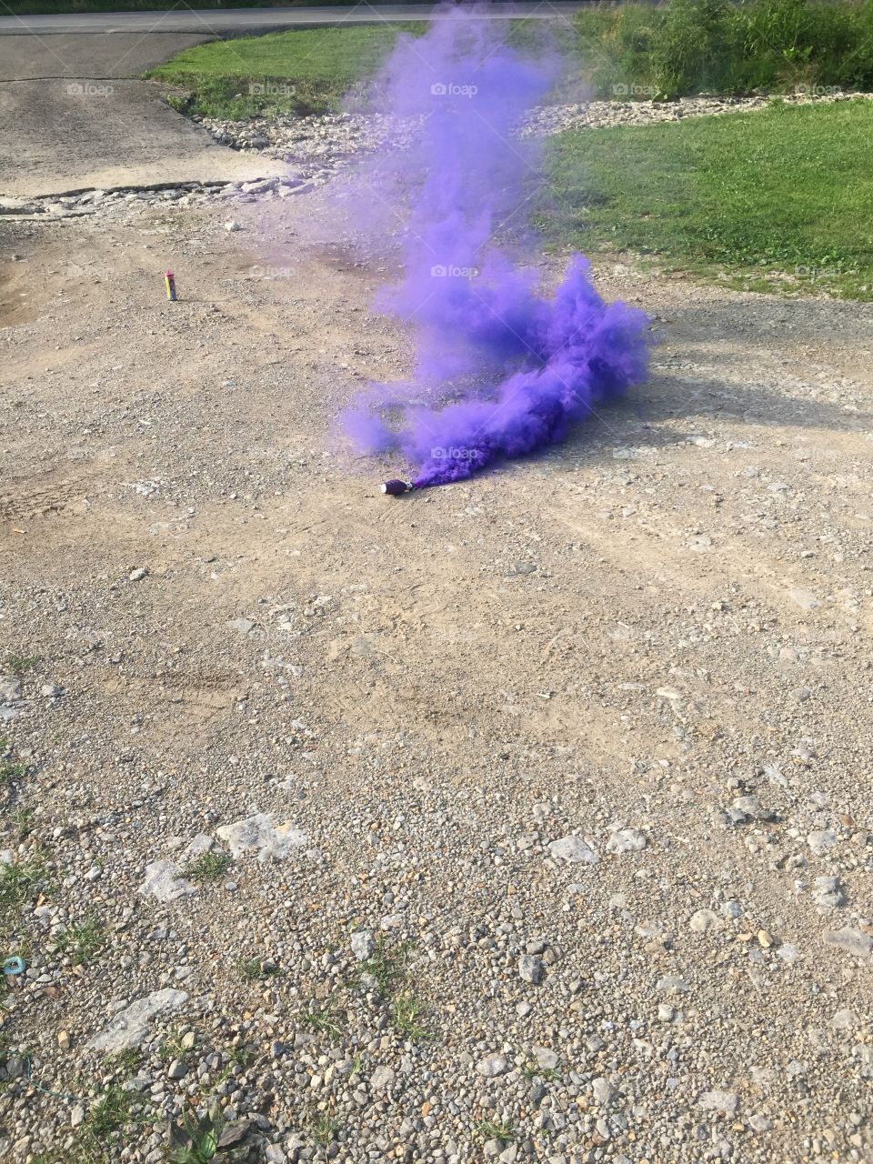Purple smoke bomb