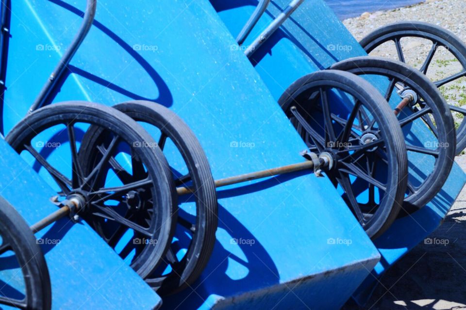 Blue Wagons upside down 