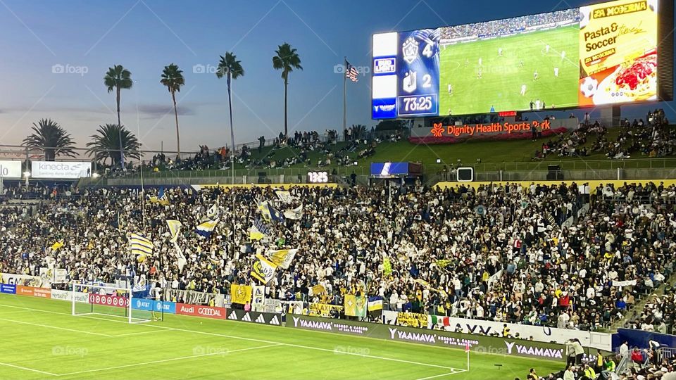 Supporters section at Los Angeles Galaxy game 