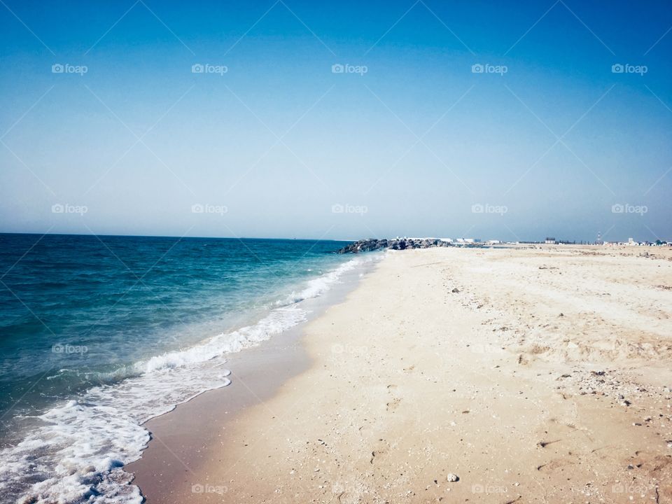 Nice view of sand beach umm al quwain