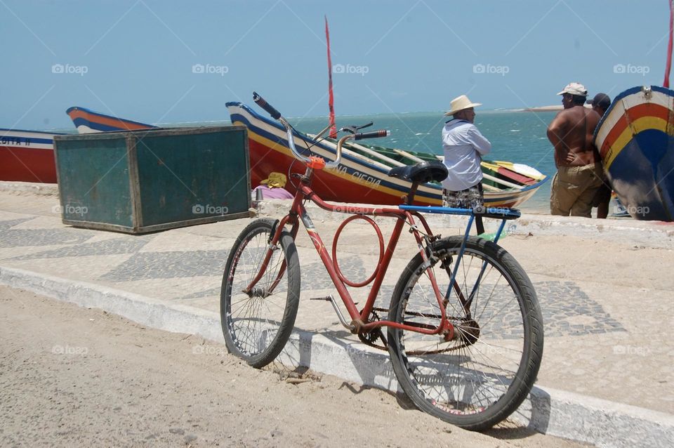Bicycle and fisherman 