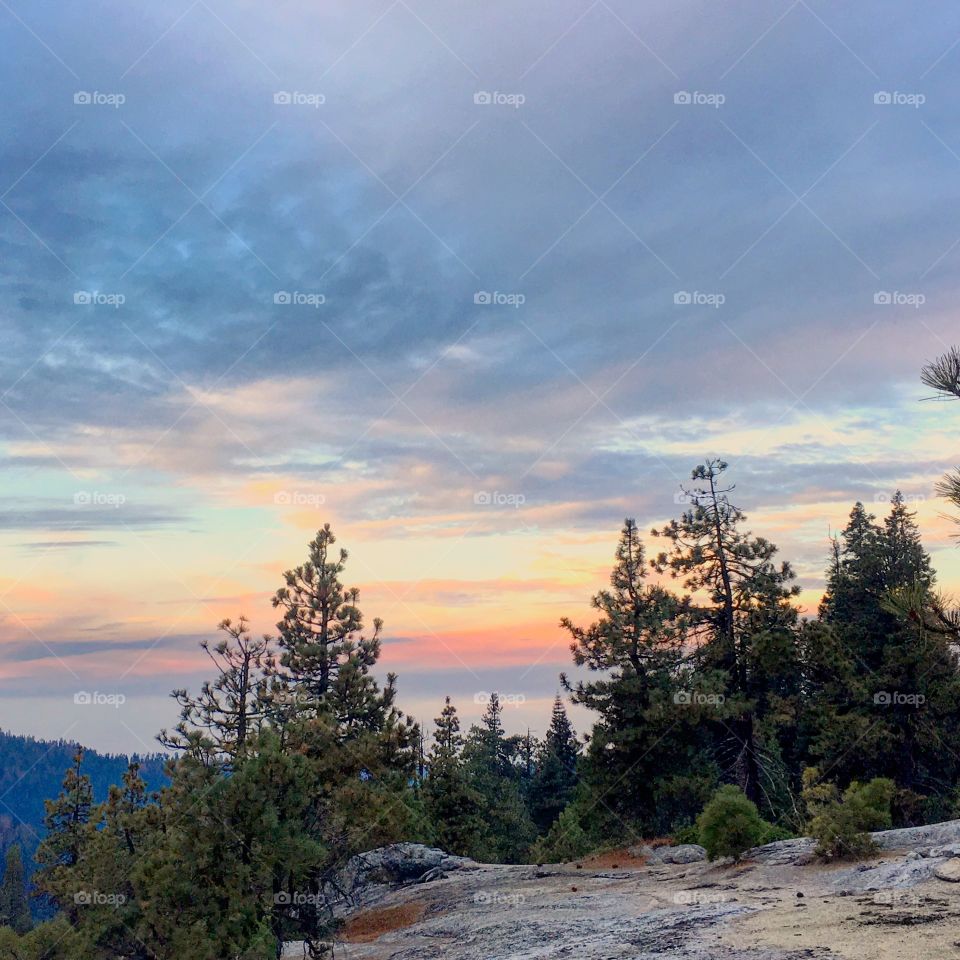 Sunrise on Sequoia National Park