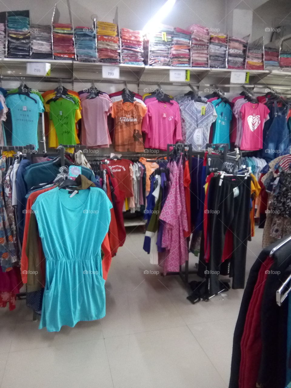 different wearings in a mall in India.