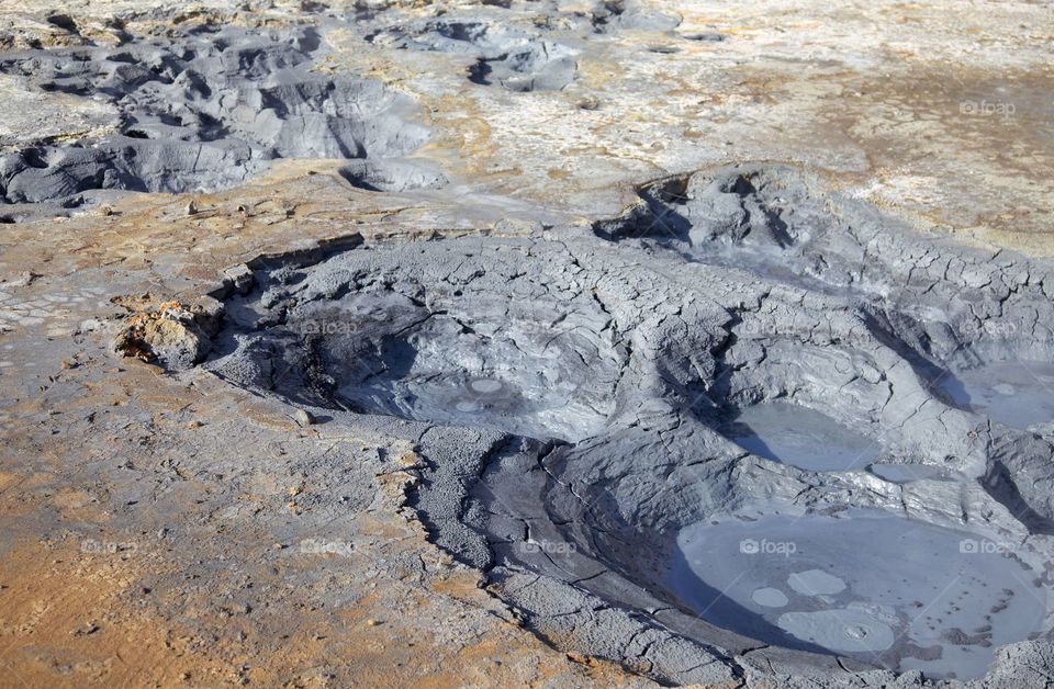 View of gray clay at Iceland