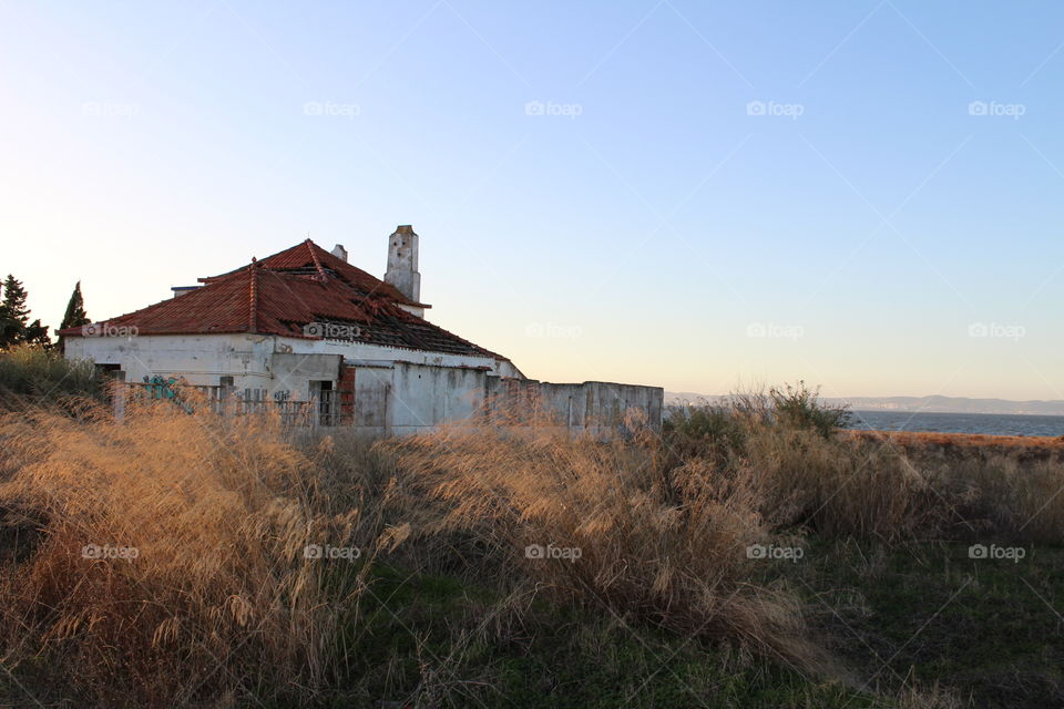 Abandoned beach house. Beach house in nature 