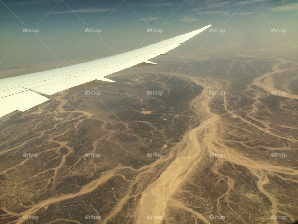 Arial view of the dry land nearing Jordan