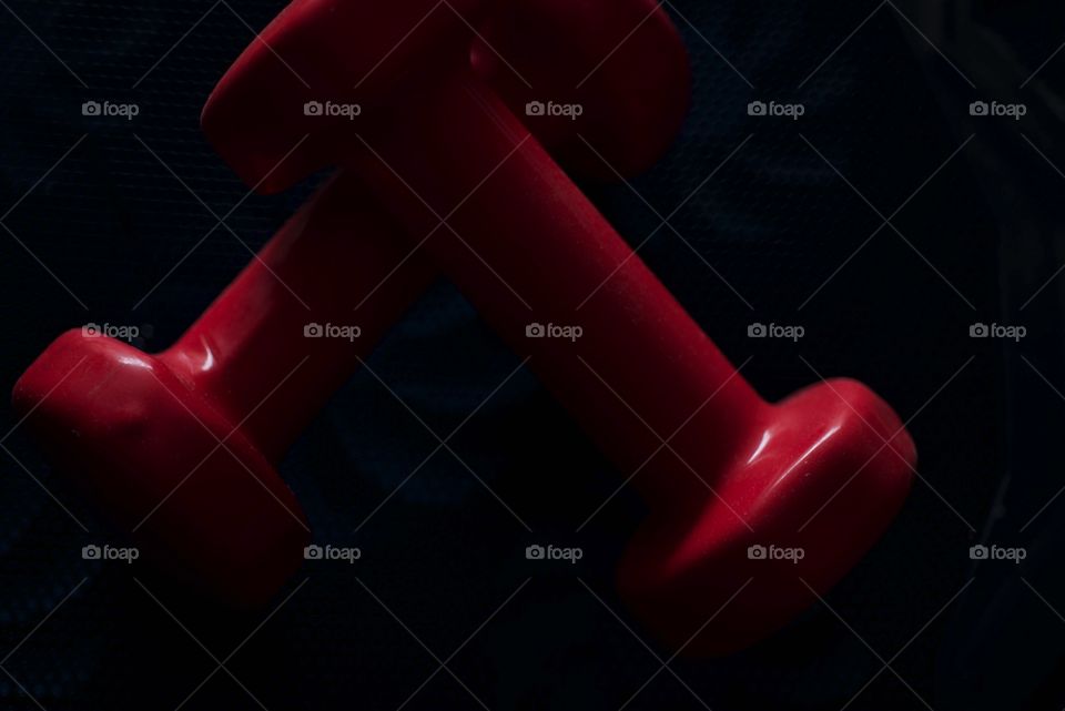 Red dumbbells