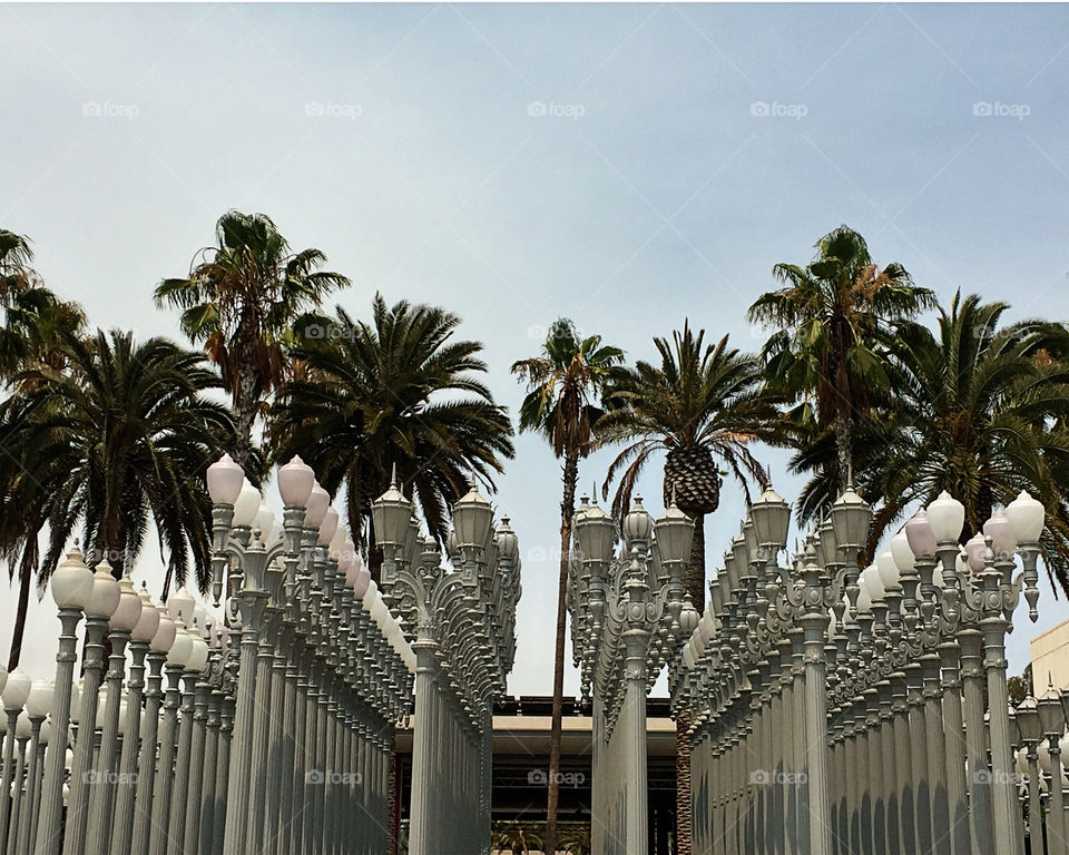 Lamps in the LACMA Museum. Los Angeles, California