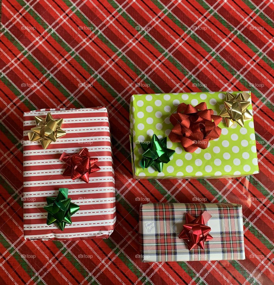 Wrapped Christmas gifts 