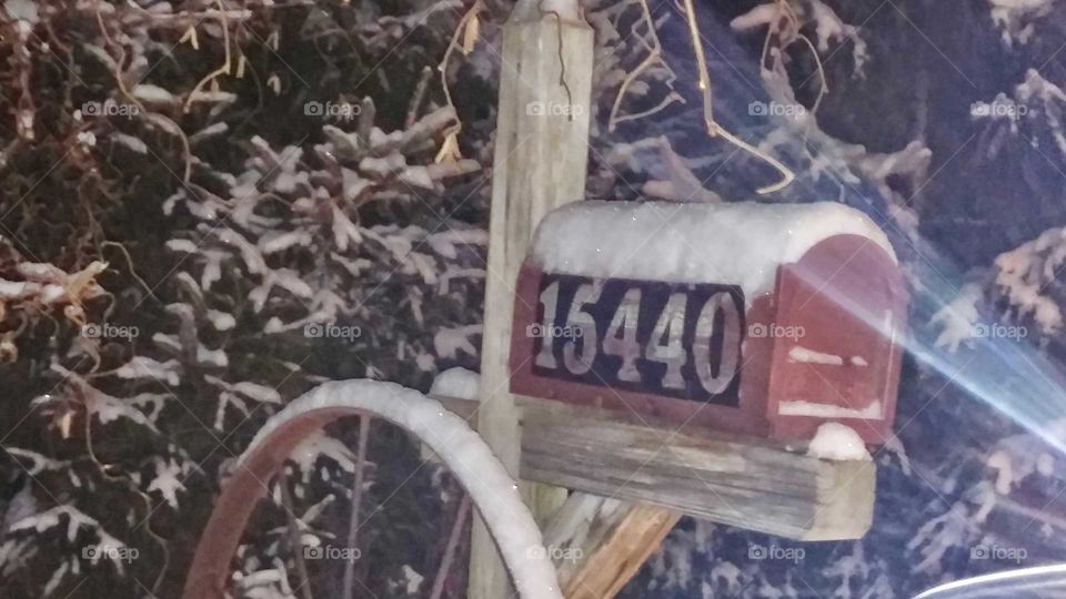 Mail box with snow