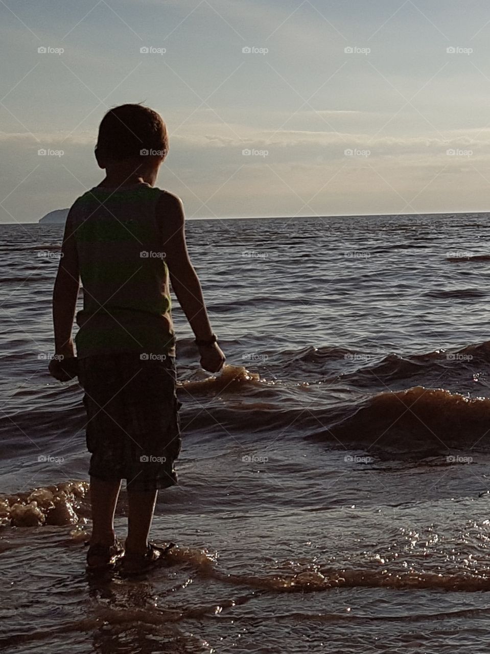 boy in sea