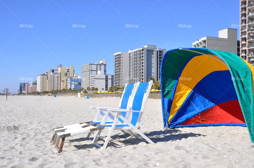 Beach. A beautiful sunny day in Myrtle Beach South Carolina.