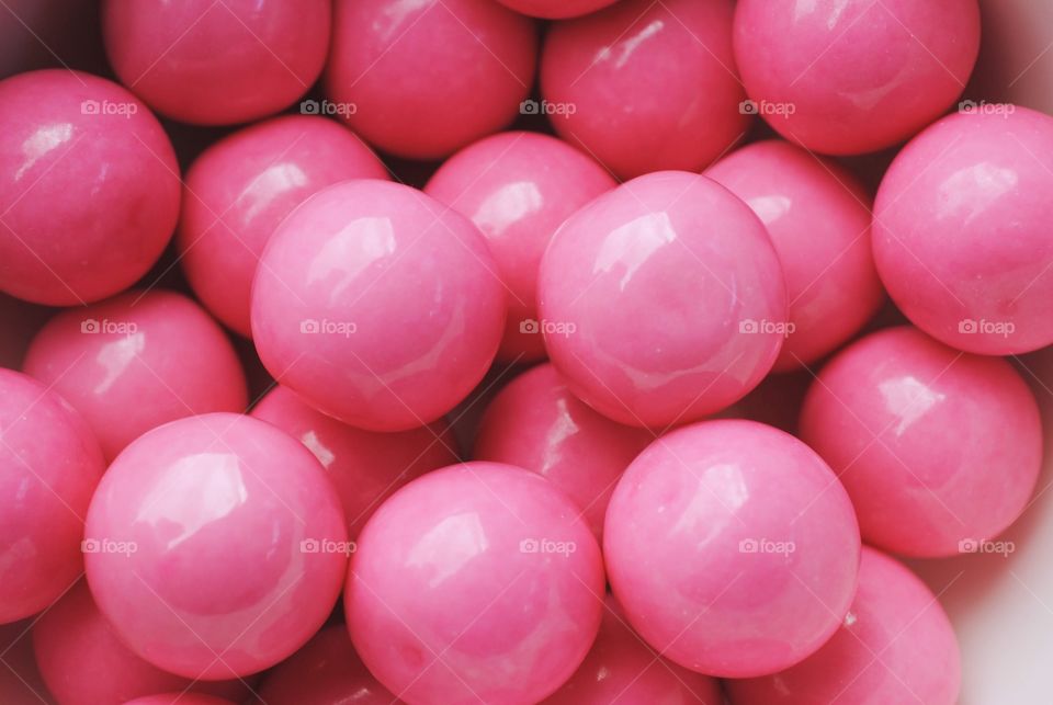 Close-up of pink gumballs