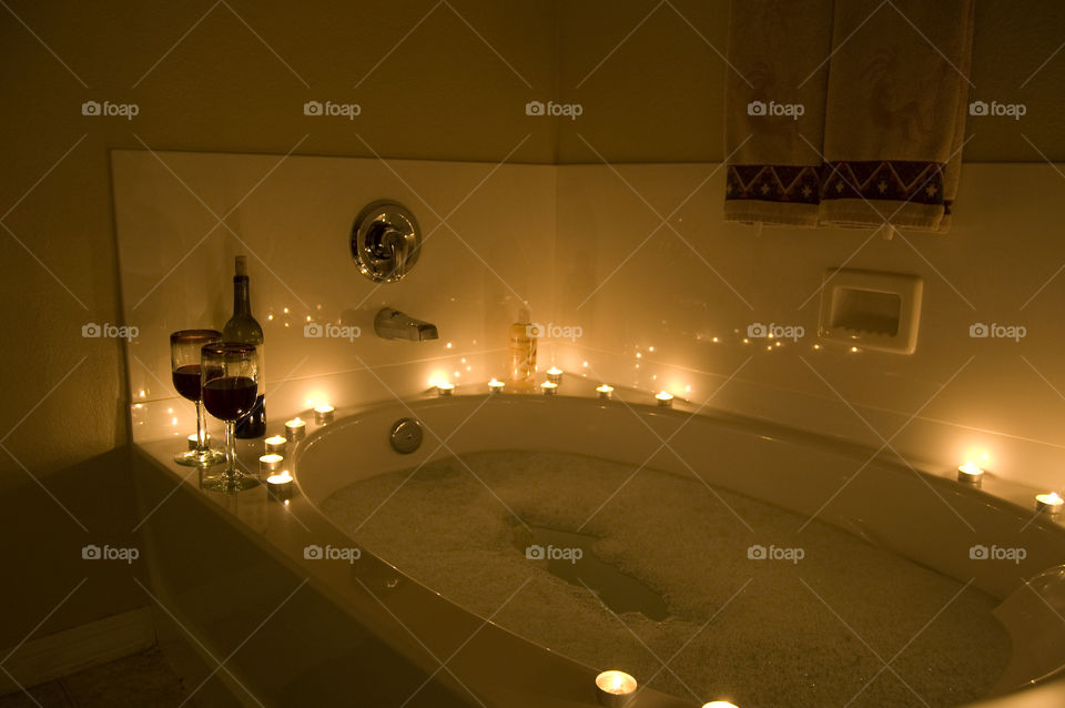 romantic bath. An intimate bath time setting...