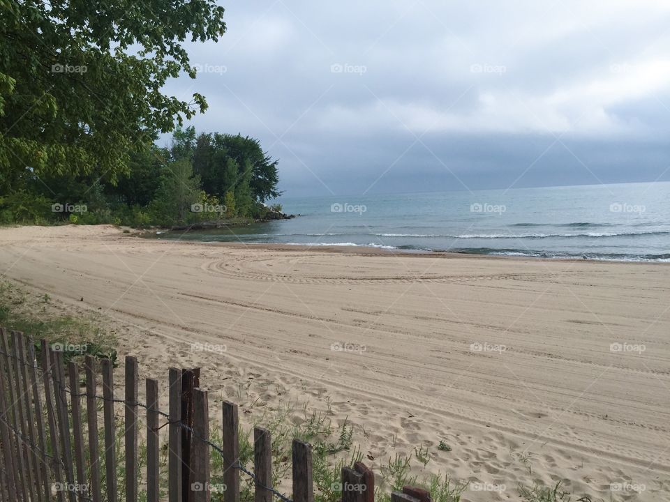 Overcast day on the beach. On a jog along Evanston beach, I saw the perfect opportunity for a photo