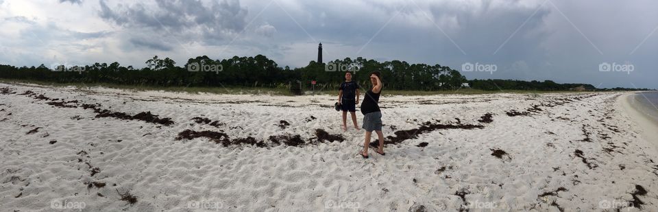 Beach by the lighthouse in Pensacola Florida