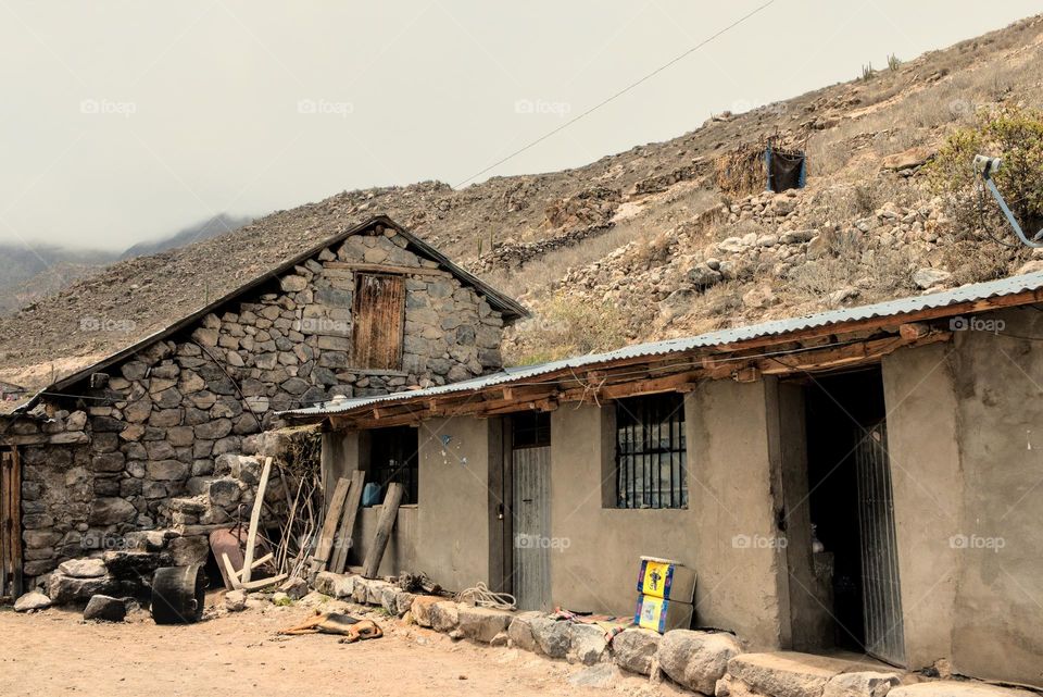 Typical rural house of the sierra. Rural housing in the andes