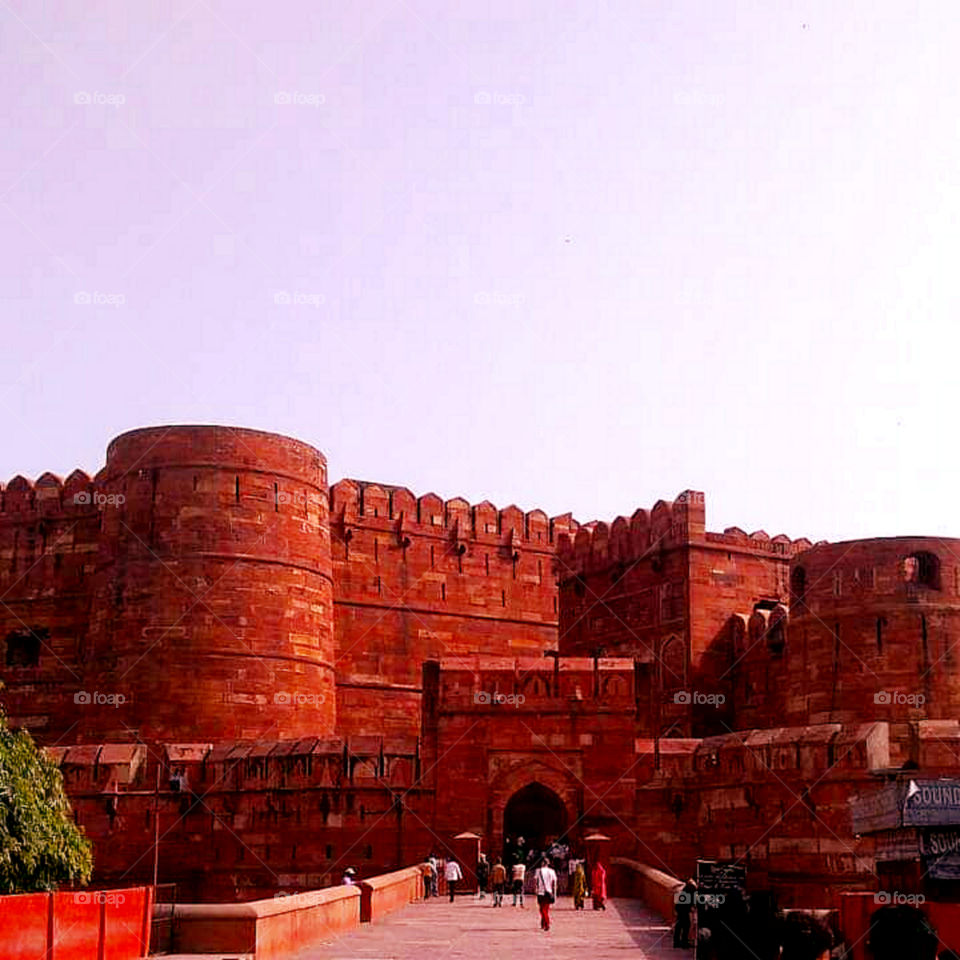 Agra Red fort monument was the main residence of the emperor's of the Mughal Dynasty.