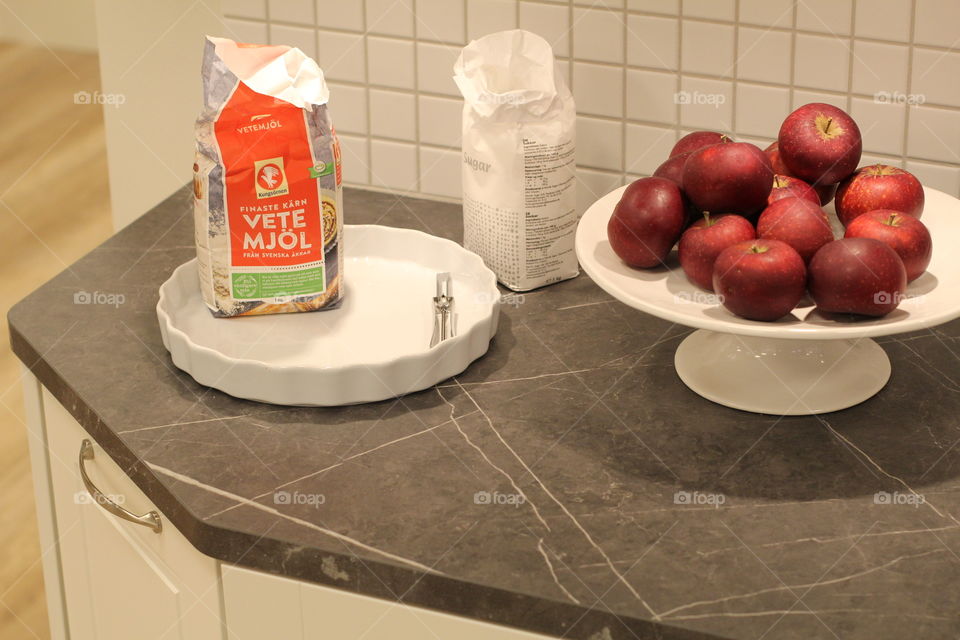 Marble kitchen counter top