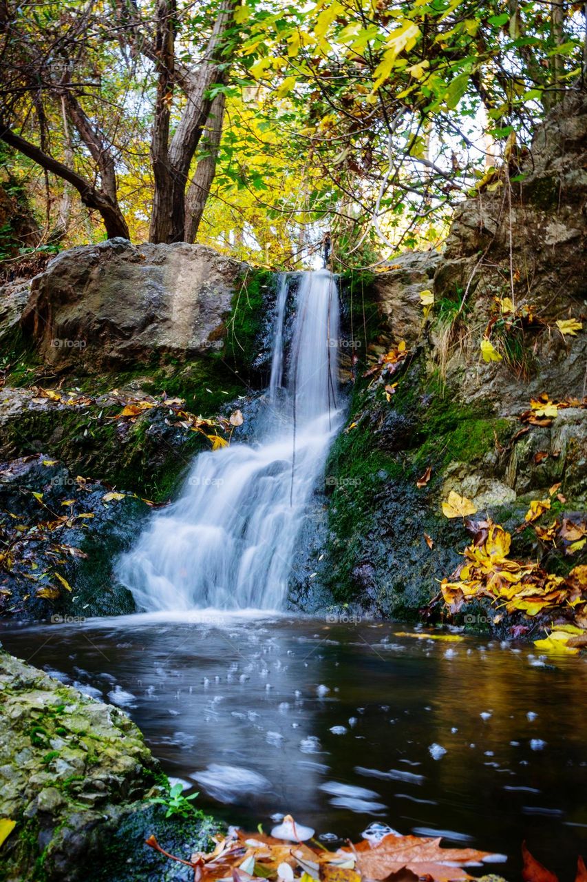 Waterfall in the fall season