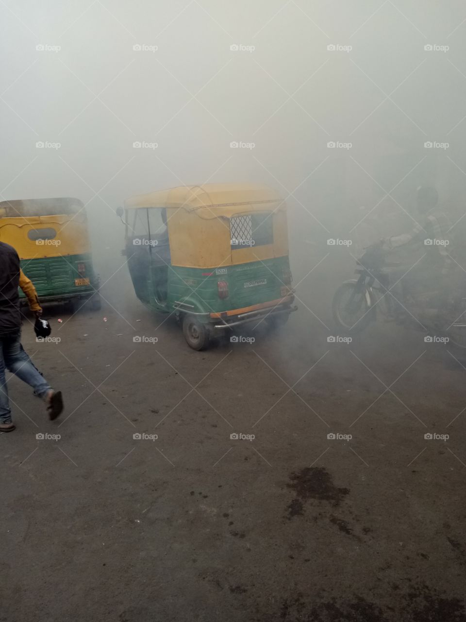 Fog in city