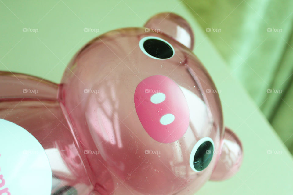 Pink bear saving pot