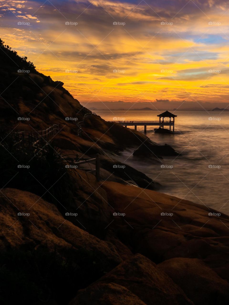 Rocky Coastline Break of Dawn.