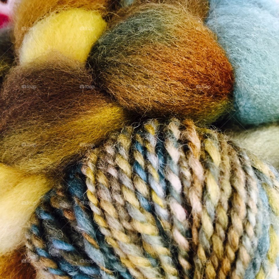 yellow and brown. yellow wool
