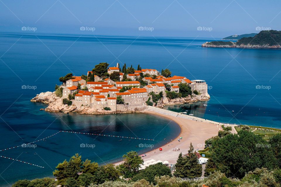 Sveti Stefan Island in the state of Montenegro