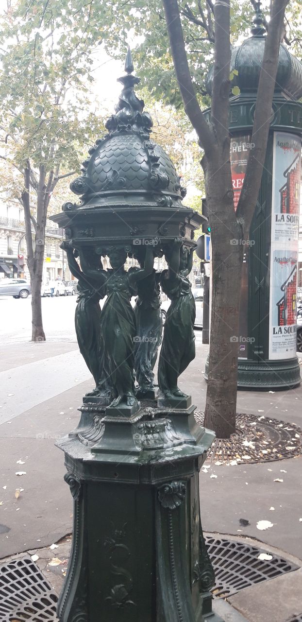 fountain Wallace and column Morris typical from Paris