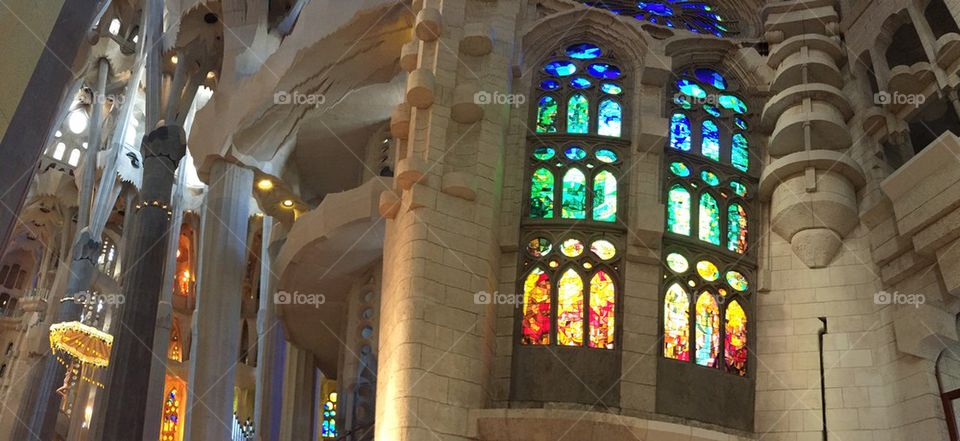 Sagrada Familia Cathedral in Barcelona , Spain