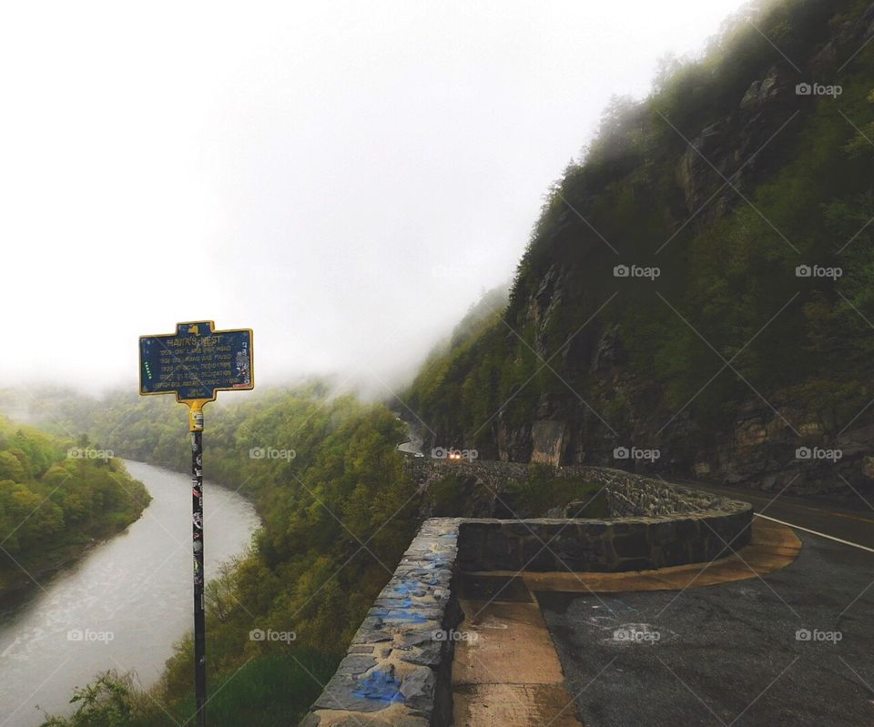 Hawk’s Nest on the Delaware River during a Spring storm 