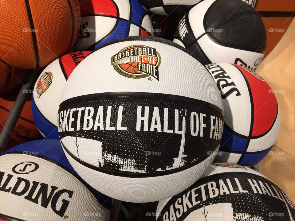 Colorful basketballs from the Hall of Fame