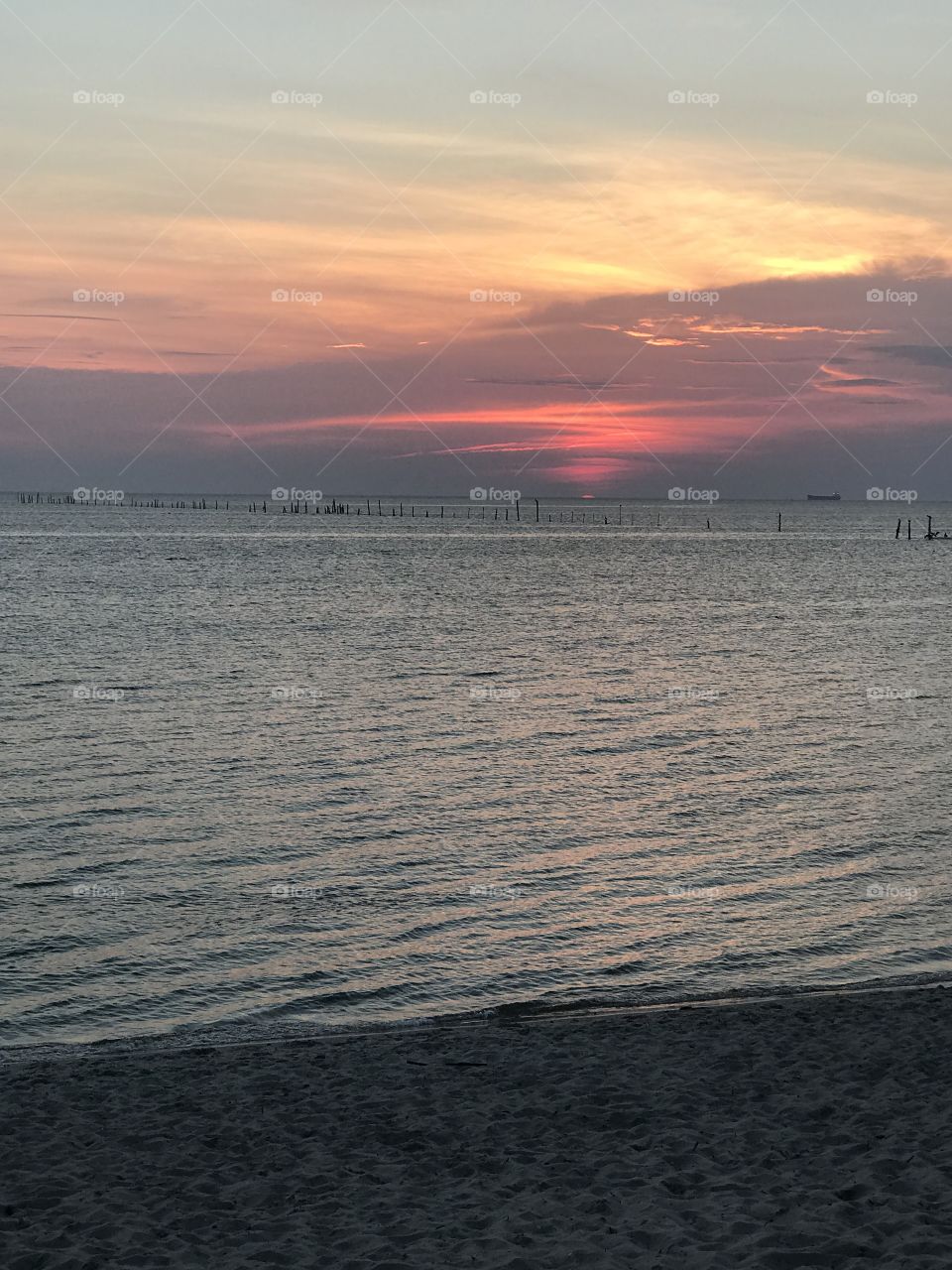 Sunset on the Chesapeake bay. 