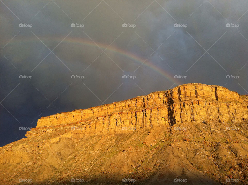mountain clouds rainbow rock by ameviepix