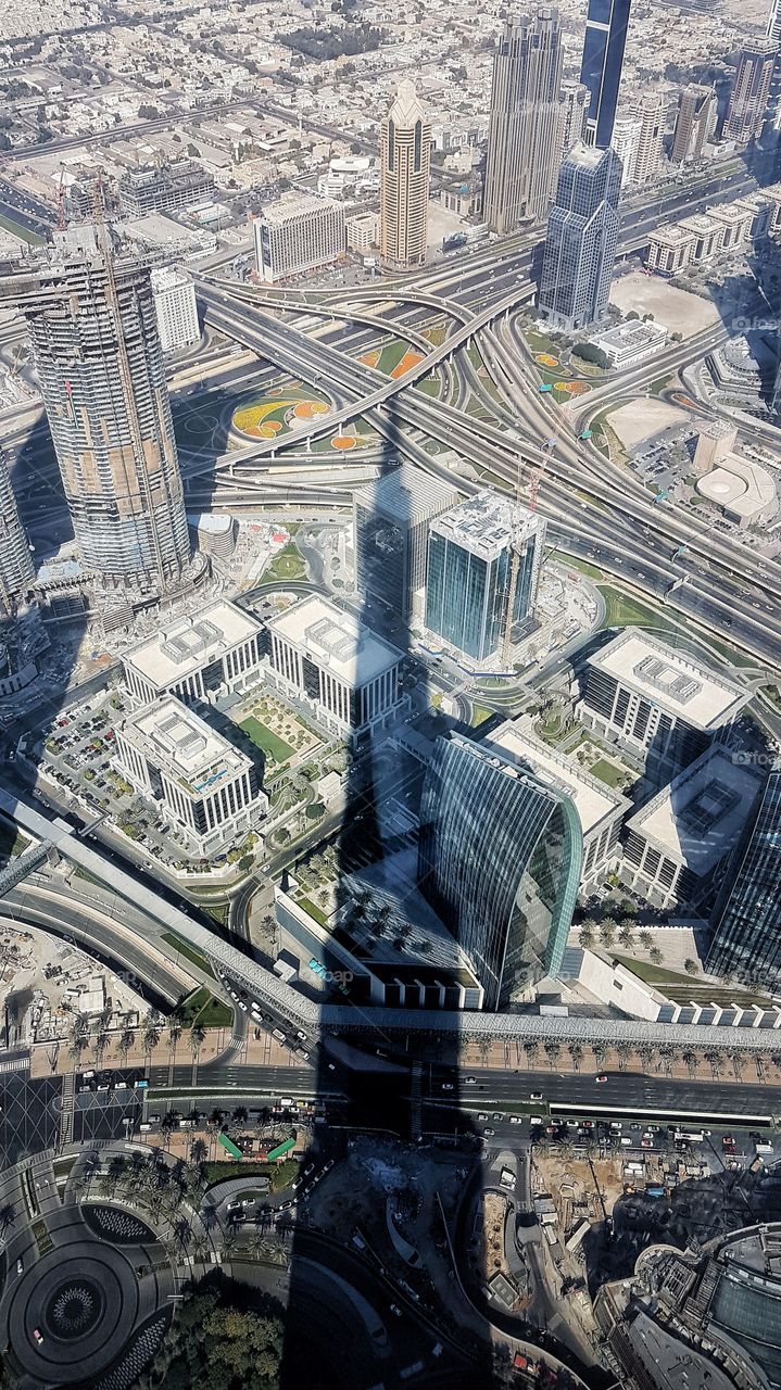burj khalifa shadow from the view deck