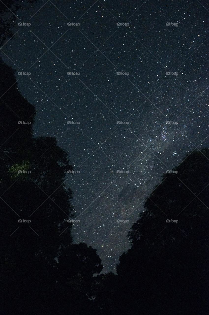 Southern hemisphere night sky from Lamington Platteau, Australia