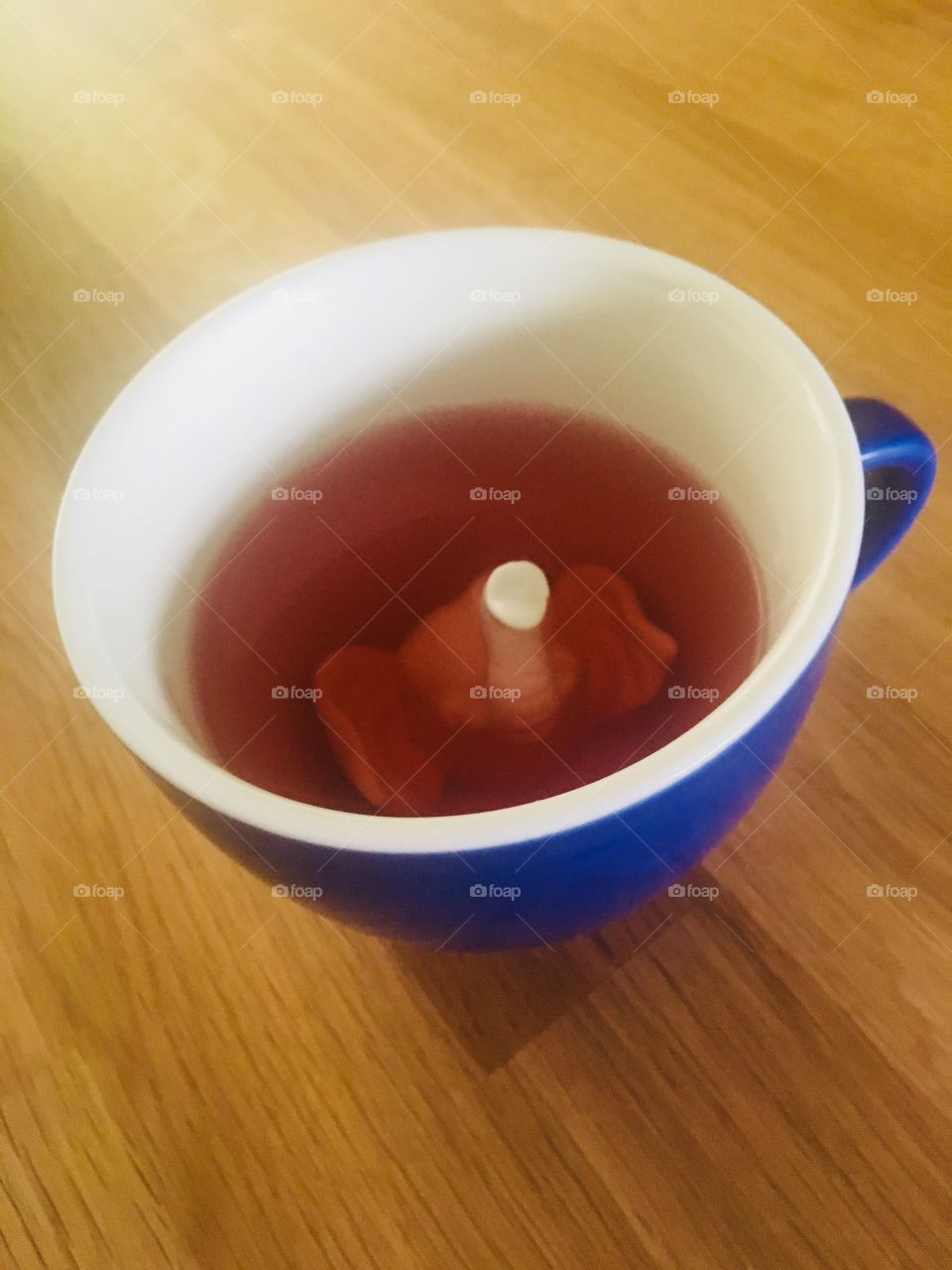 Rose tea pink blue white teacup mug elephant