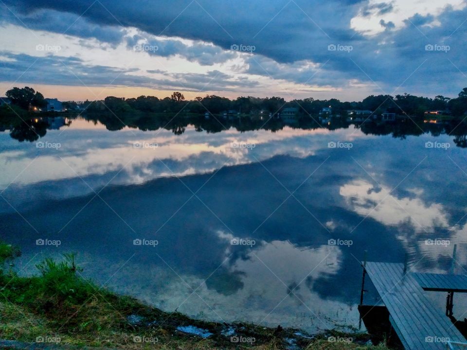 early morning lake reflections