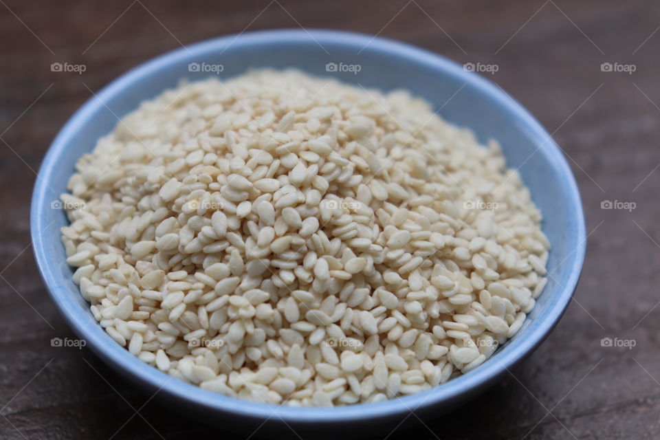 a cup of sesame seeds