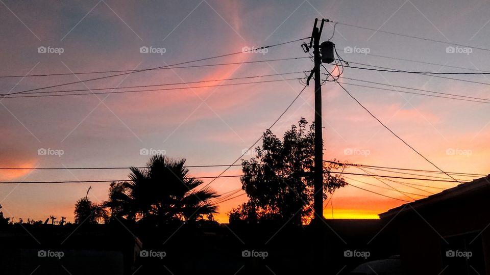 Sunset in the backyard redux