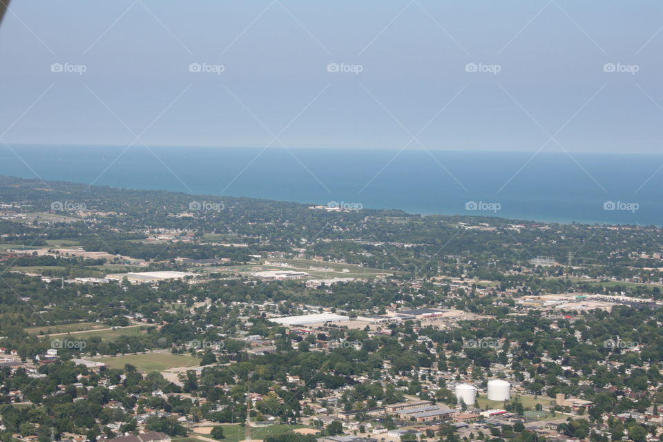aerial view of the Lake Michigan Shoreline