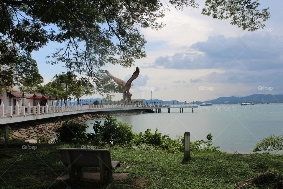 Eagle's wingspan and eagle sanctuary on Langkawi and near-by islands in Malaysia. 