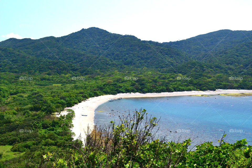 Palaui Island. a breathtaking top view of very remote Cape Engaño in Palaui Island, Cagayan province in the Philippines