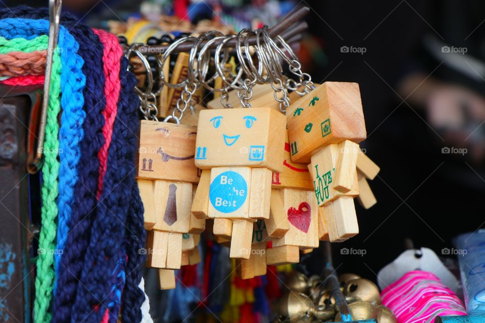 Souvenirs and merchandises selling at Malioboro street of Jogjakarta, Indonesia