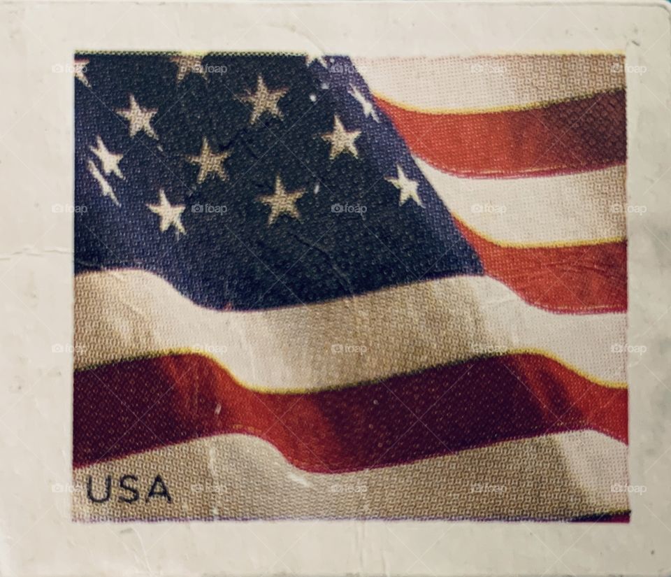 USA America postal stamp - American flag stamp 