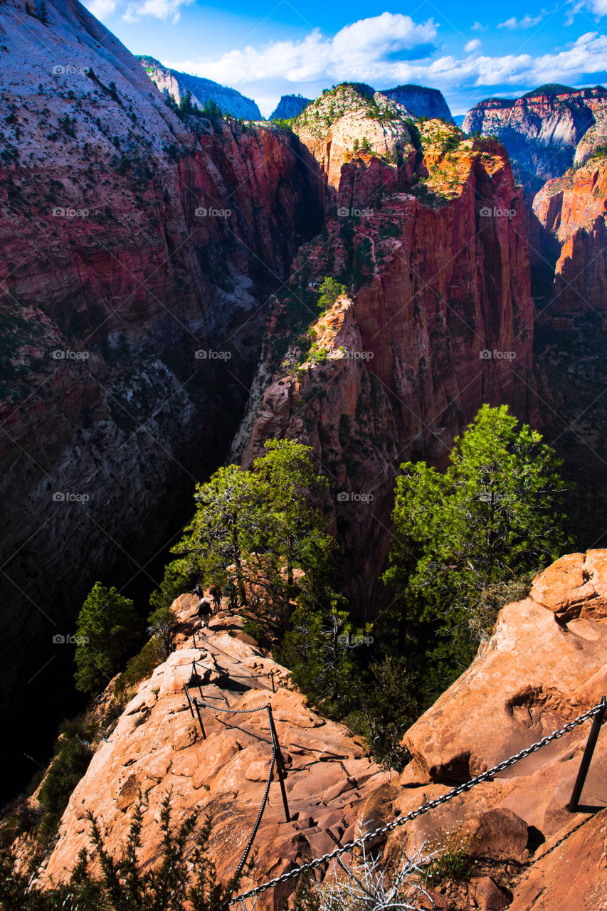Angel landing trail in Zion national park,USA